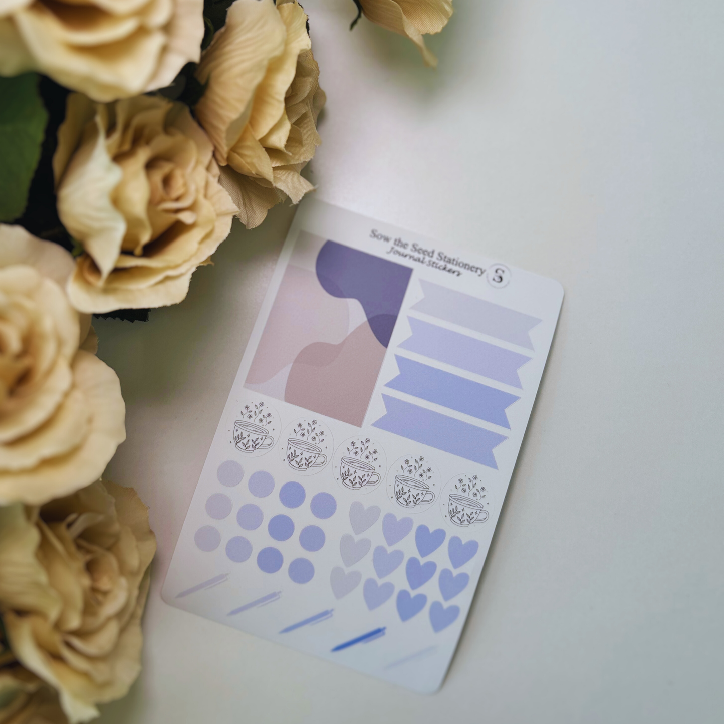 Periwinkle Journaling Stickers | Minimalist Planner & Notebook Stickers