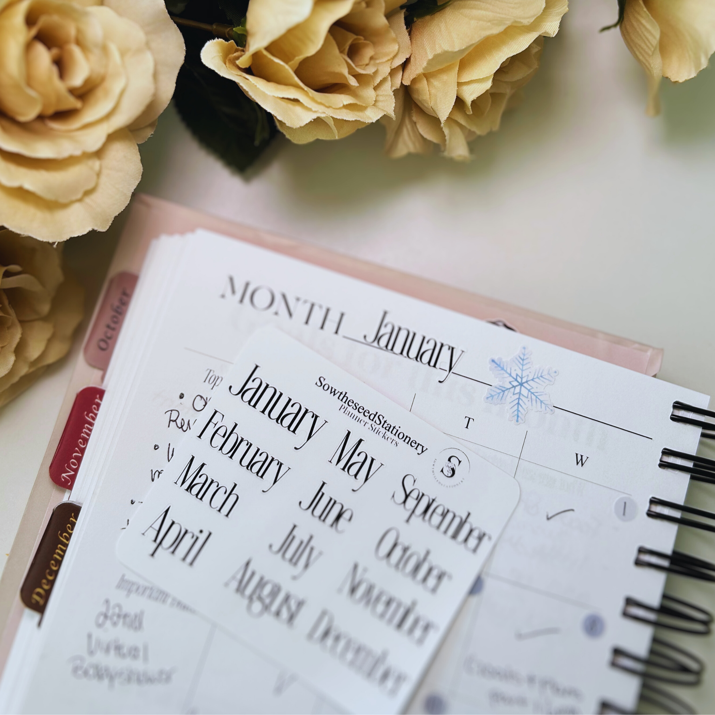 Minimalist Monthly Planner Label Stickers – Elegant & Functional Organization