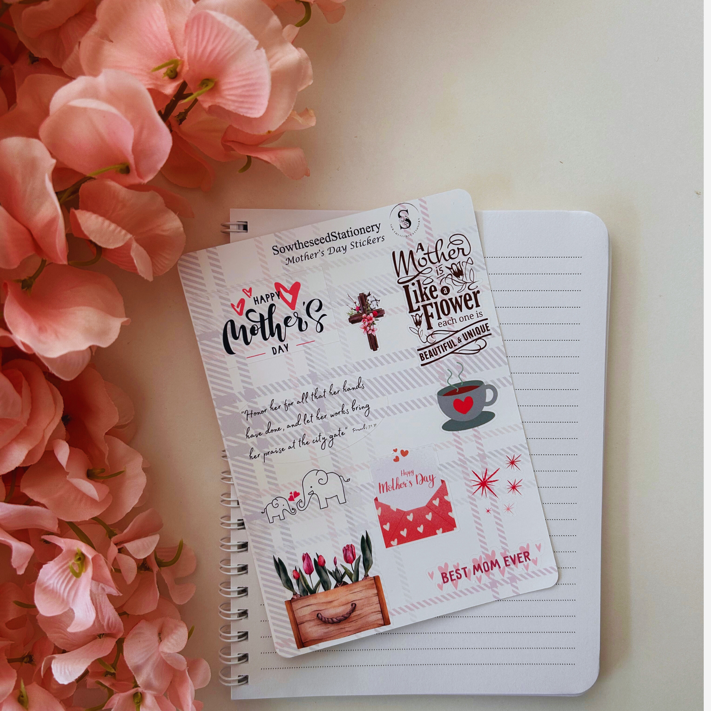Mother's Day Stickers | Christian Mother's Day Sticker Sheet | Faith-Based Planner Stickers | Scripture Stickers