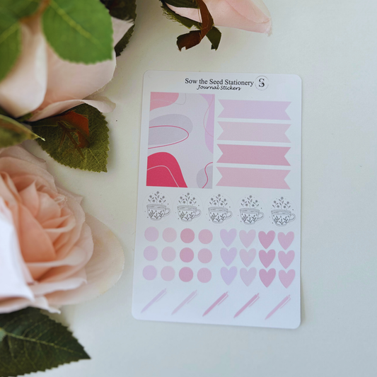 Pink Journaling Stickers | Minimalist Planner & Notebook Stickers
