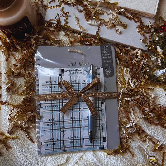 Bible Study Essentials Bundle | Christian Gift Set for Women | Notebook, Bible Tabs, Scripture Pen & Bookmark | Faith Stationery