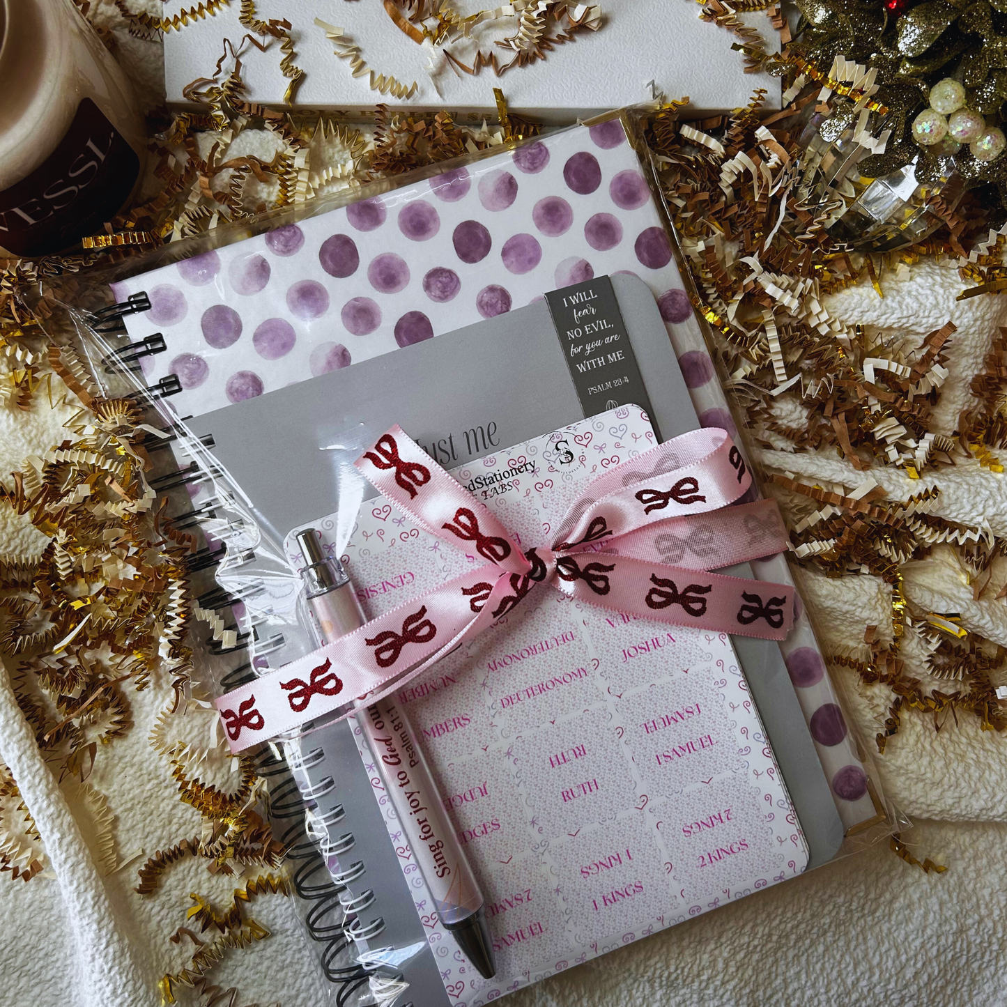 Diligence in Faith Gift Set | Christian Gift for Women | Lined Notebook, Bible Tabs, Scripture Pen & Bookmark | Faith Journaling Kit