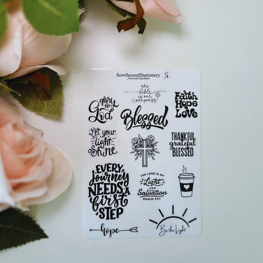 Laminated Faith Stickers – Waterproof & Durable Christian Stickers for Journals & Planners