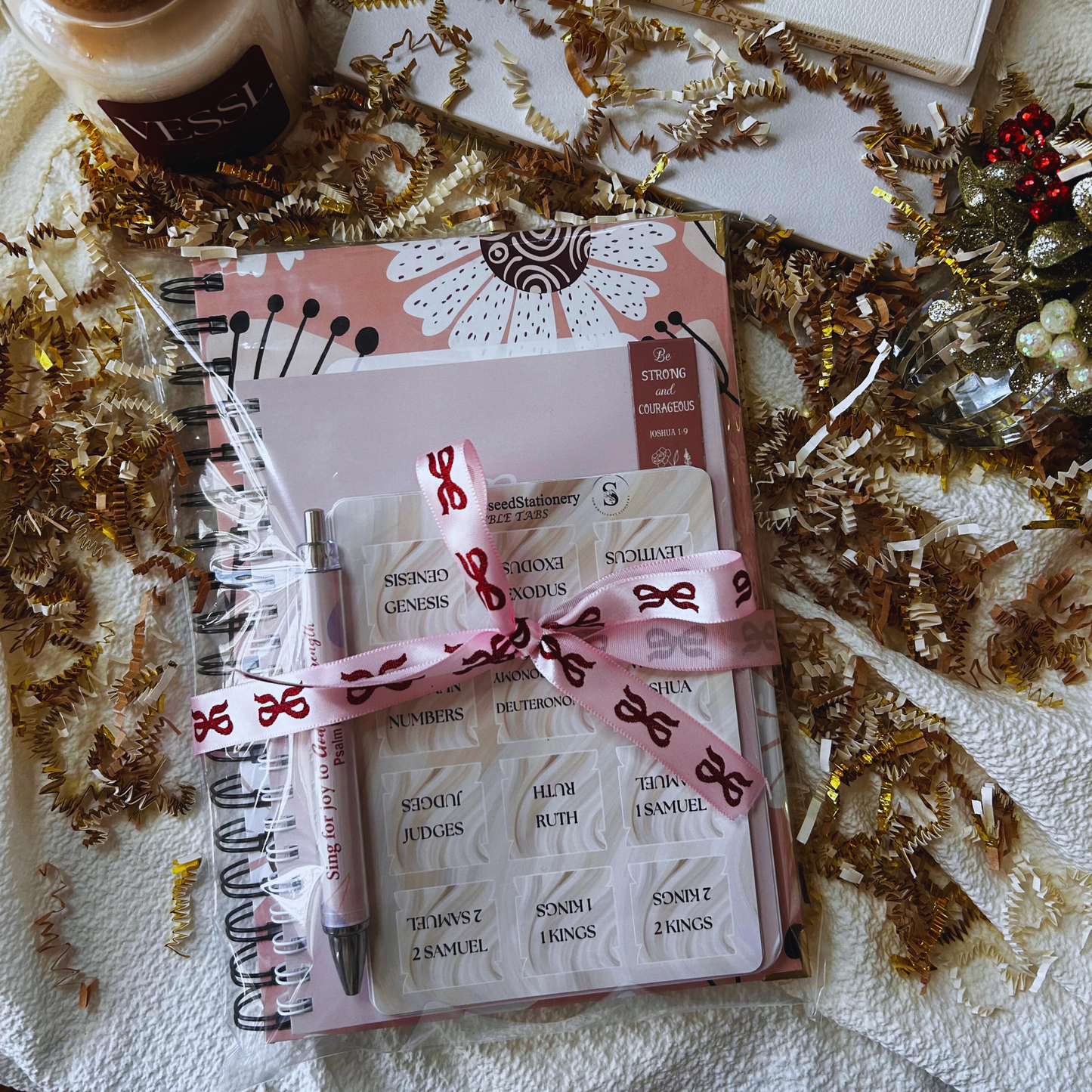 Lamenting in Faith Gift Set | Christian Gift for Women | Lined Notebook, Bible Tabs, Scripture Pen & Bookmark | Faith Journaling Kit