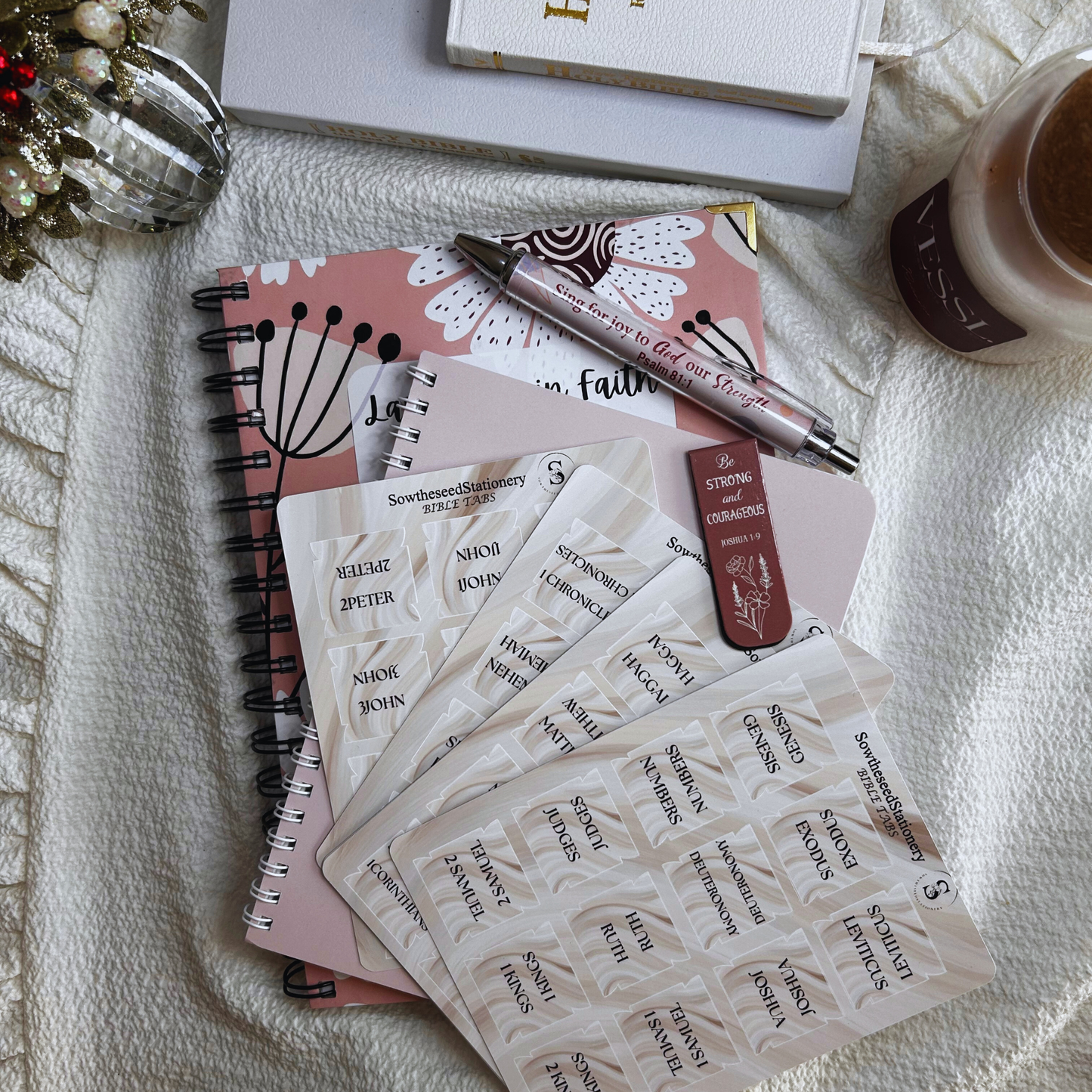 Lamenting in Faith Gift Set | Christian Gift for Women | Lined Notebook, Bible Tabs, Scripture Pen & Bookmark | Faith Journaling Kit