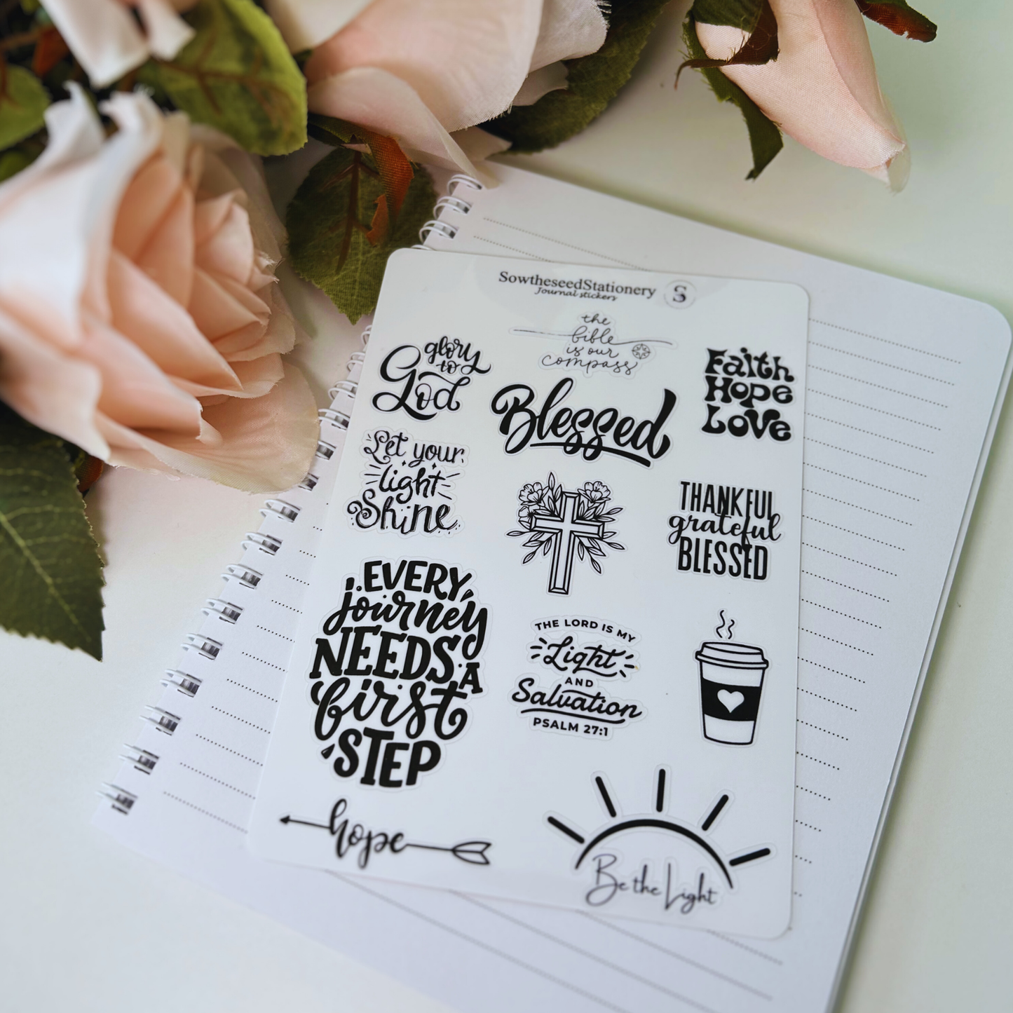 Laminated Faith Stickers – Waterproof & Durable Christian Stickers for Journals & Planners