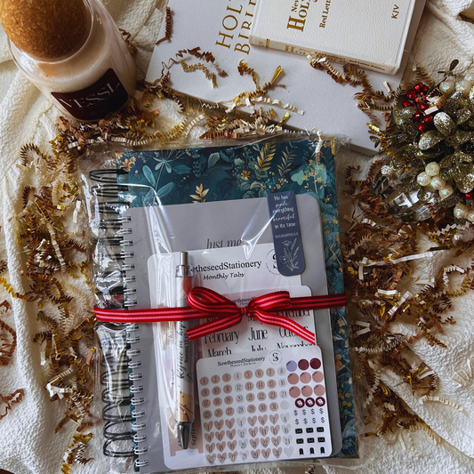Audacious Faith Planning Bundle | Christian Planner Gift Set | Faith Notebook, Scripture Pen, Tabs & Bookmark | Bible Study Gift