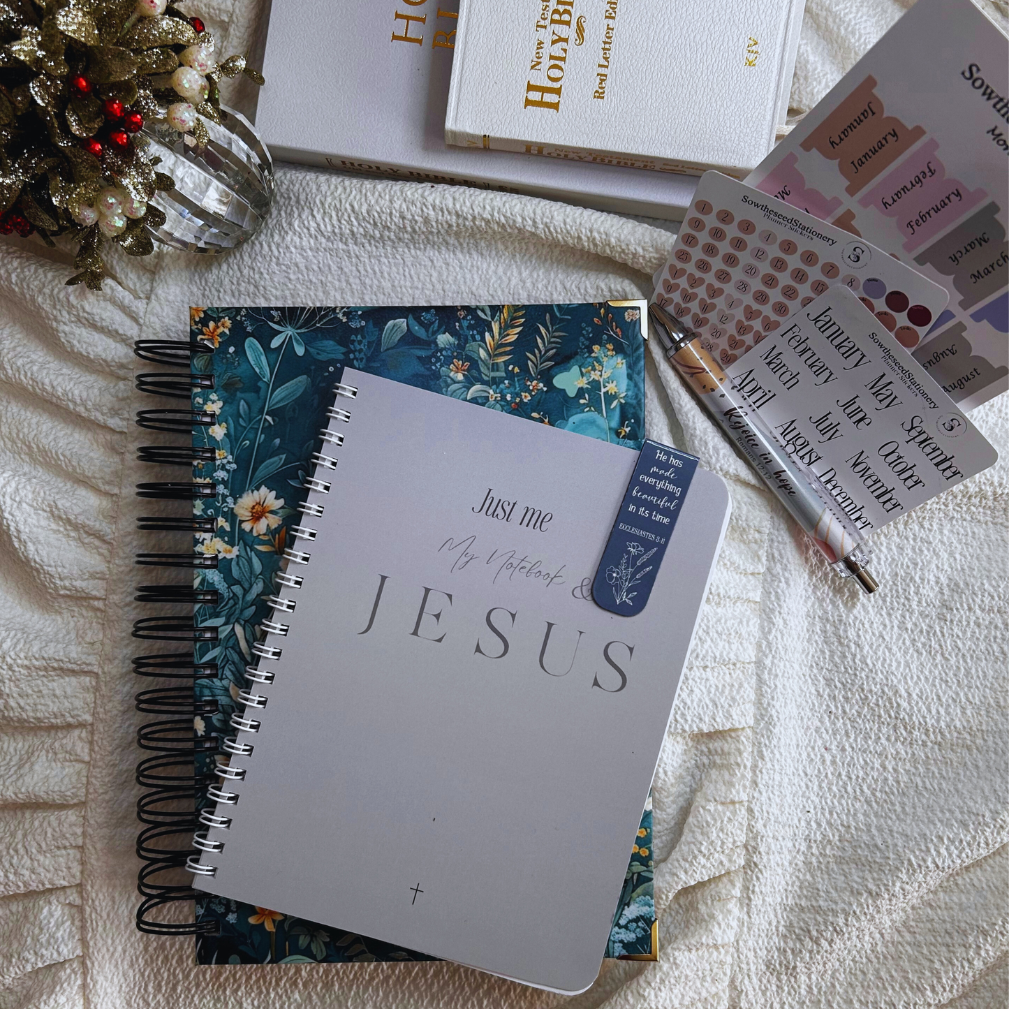 Audacious Faith Planning Bundle | Christian Planner Gift Set | Faith Notebook, Scripture Pen, Tabs & Bookmark | Bible Study Gift