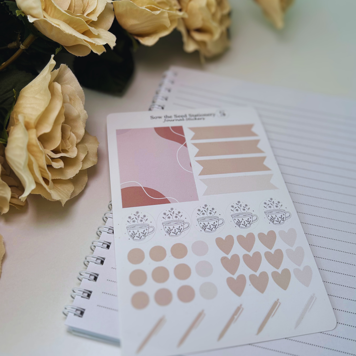 Nude Journaling Stickers | Minimalist Planner & Notebook Stickers