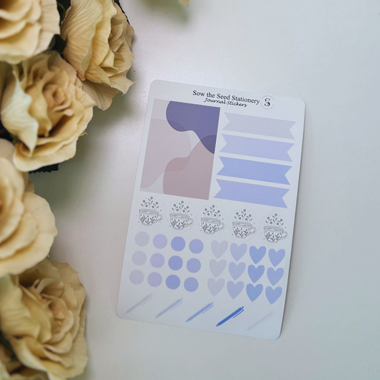 Periwinkle Journaling Stickers | Minimalist Planner & Notebook Stickers