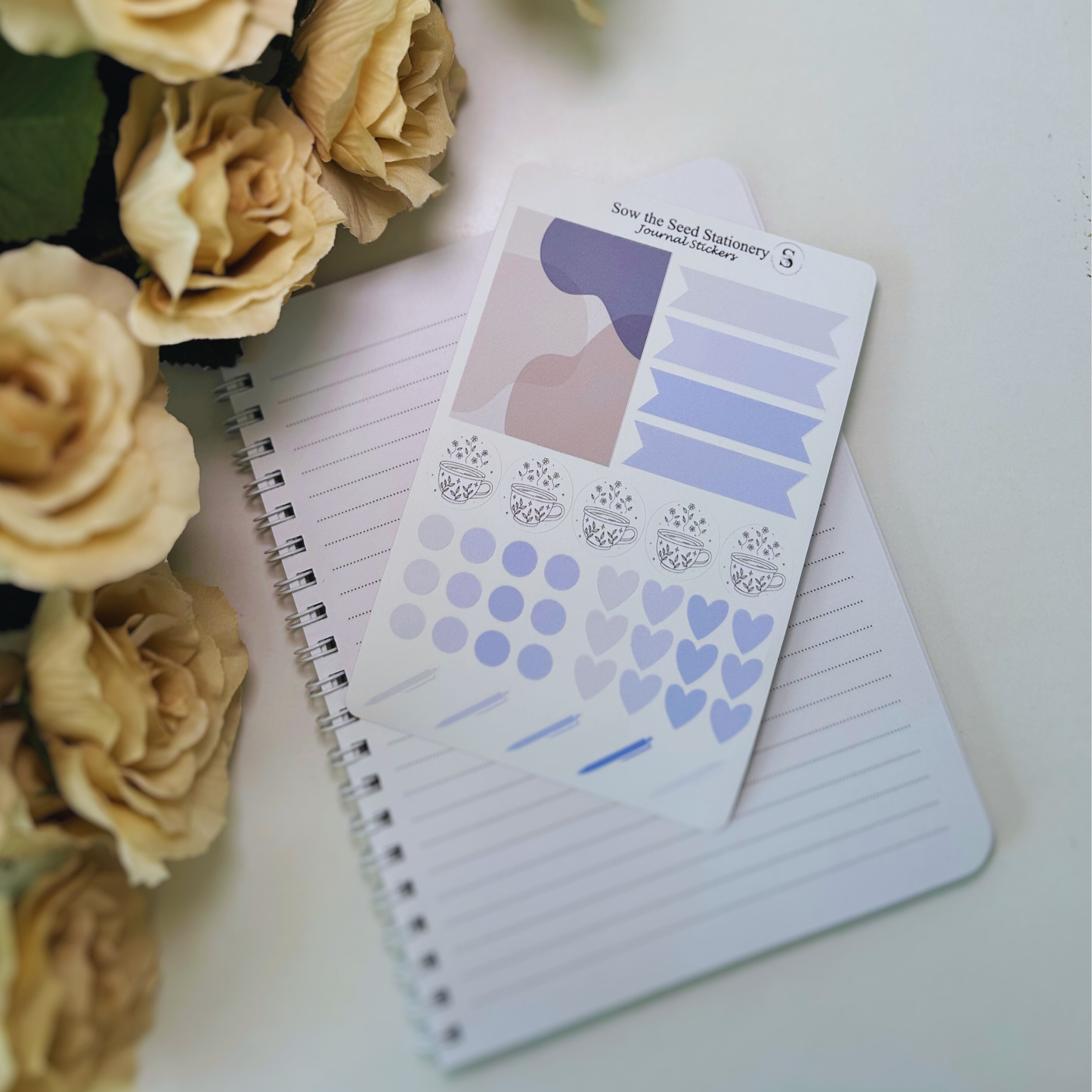 Periwinkle Journaling Stickers | Minimalist Planner & Notebook Stickers