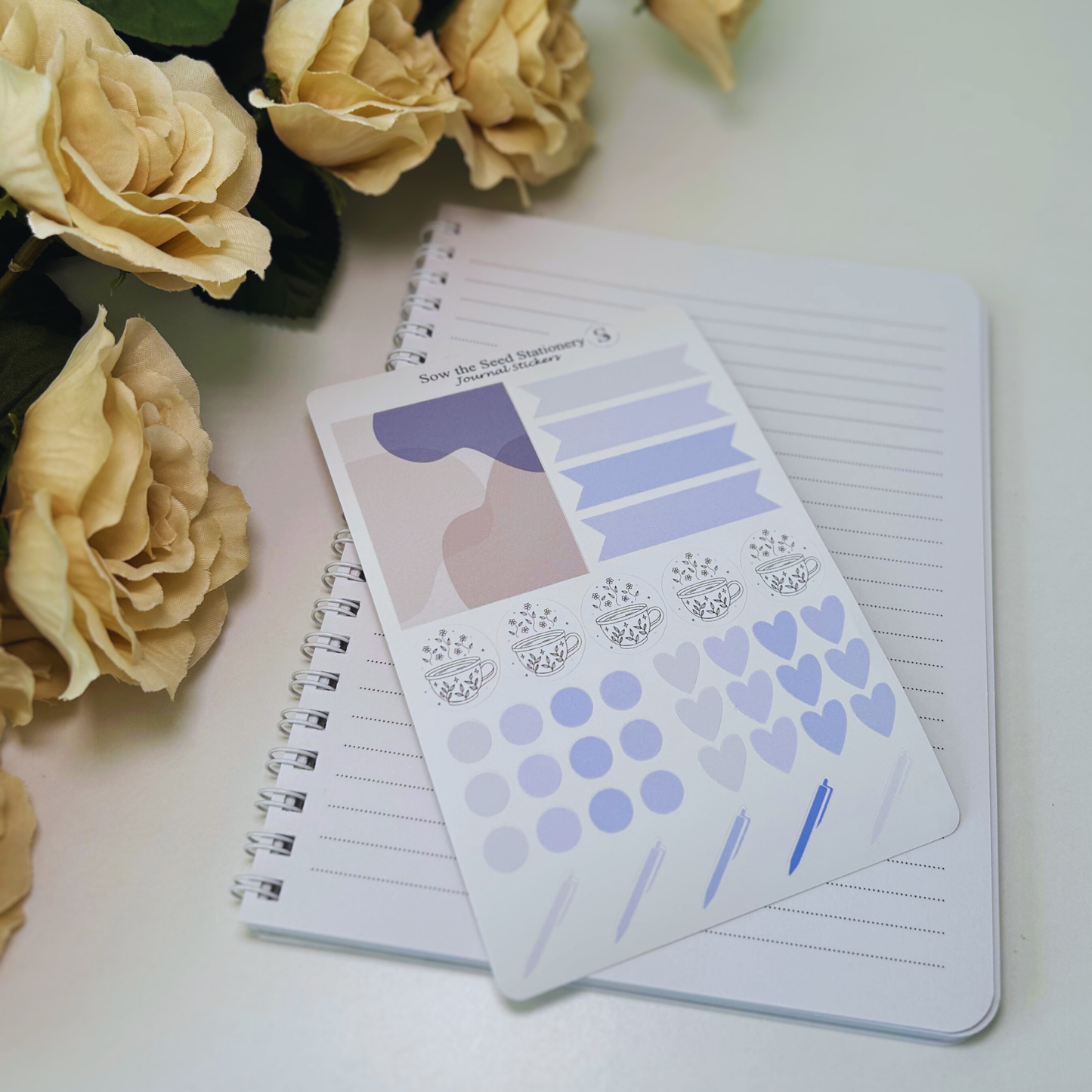 Periwinkle Journaling Stickers | Minimalist Planner & Notebook Stickers