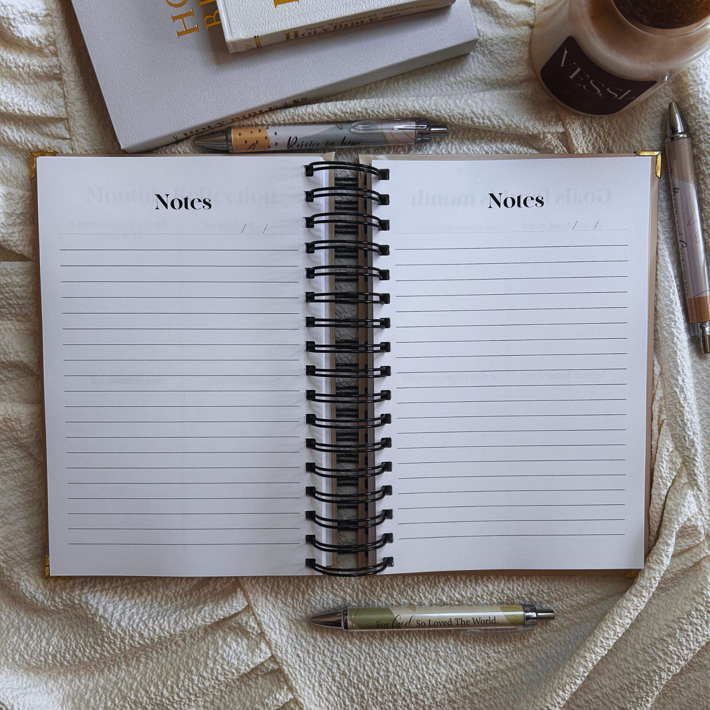 2026 Planner Bundle | Pink Christian Planner Gift Set | Faith Notebook, Scripture Pen, Tabs & Bookmark