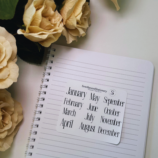 Minimalist Monthly Planner Label Stickers – Elegant & Functional Organization