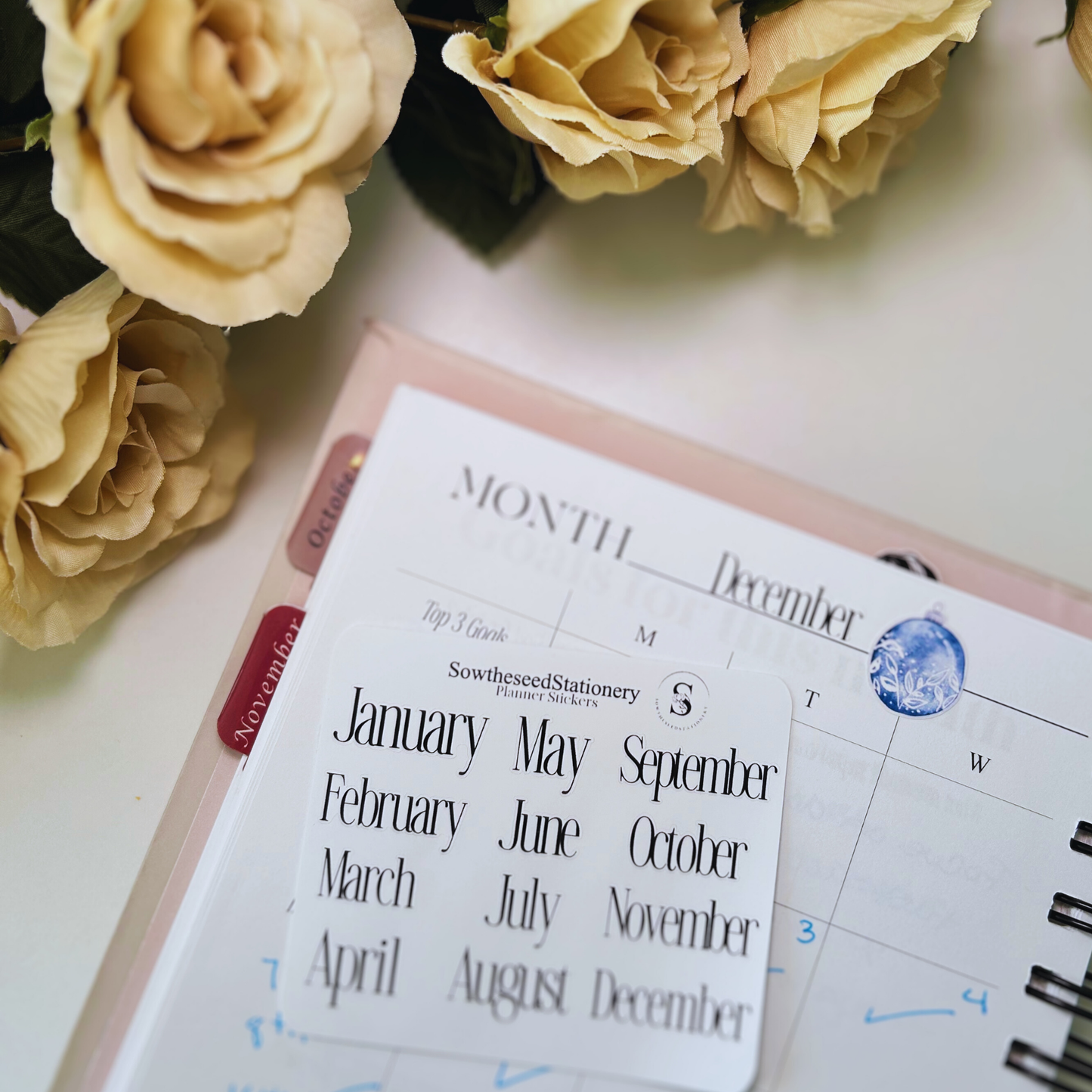 Minimalist Monthly Planner Label Stickers – Elegant & Functional Organization