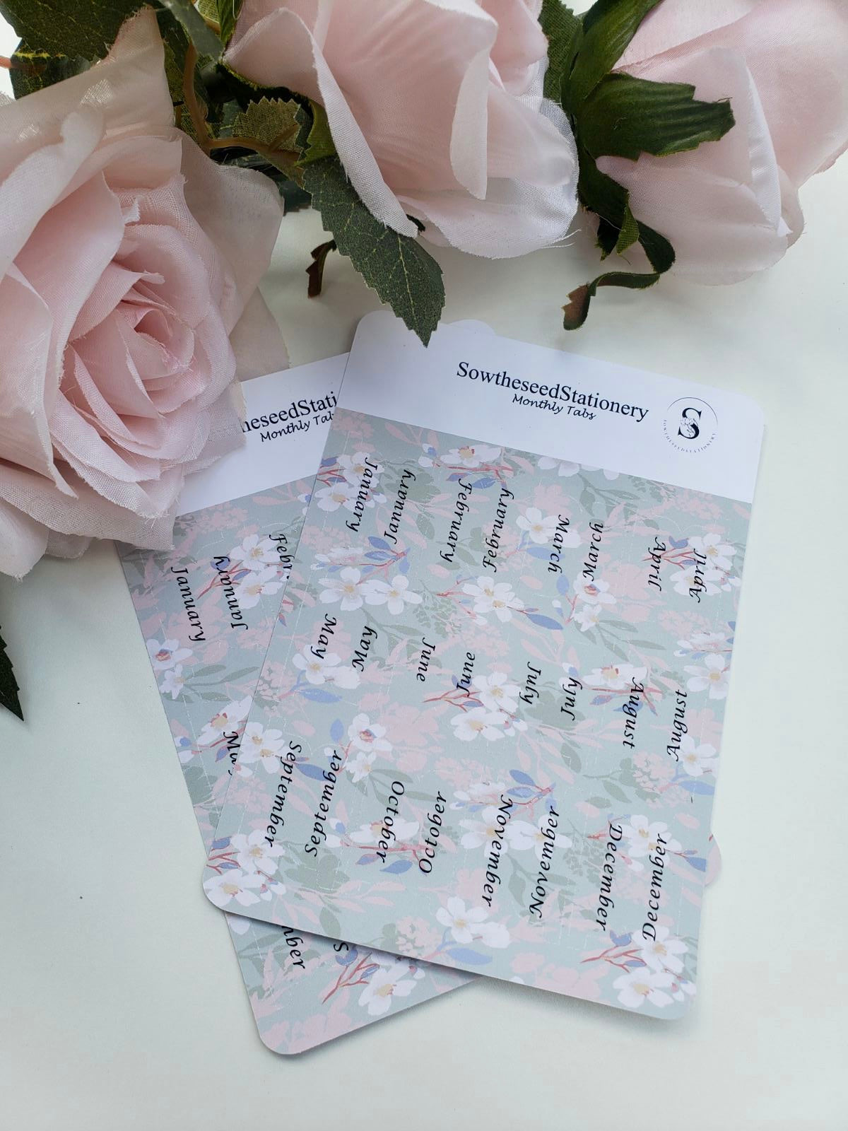 Floral Green Planner Tabs – Elegant & Inspirational Organization for Your Planner