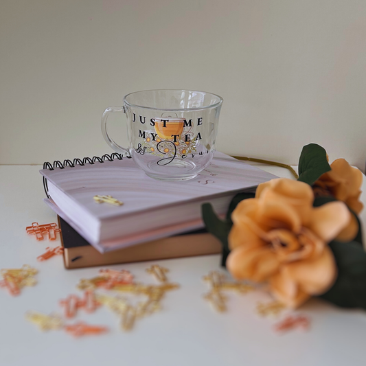 Just Me, My Tea, and Jesus – Clear Tea Mug