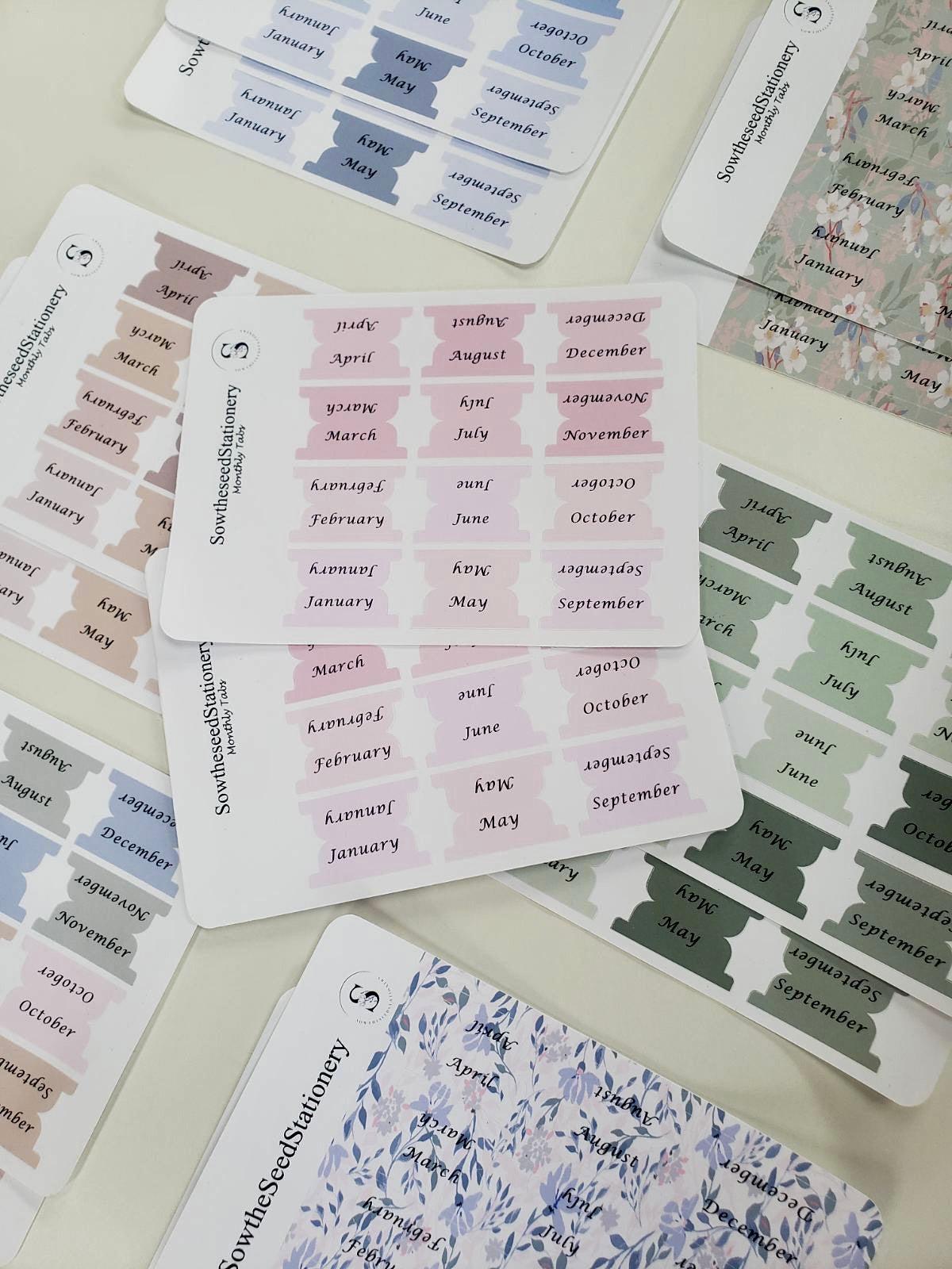Floral Blue Planner Tabs – Elegant & Inspirational Organization for Your Planner