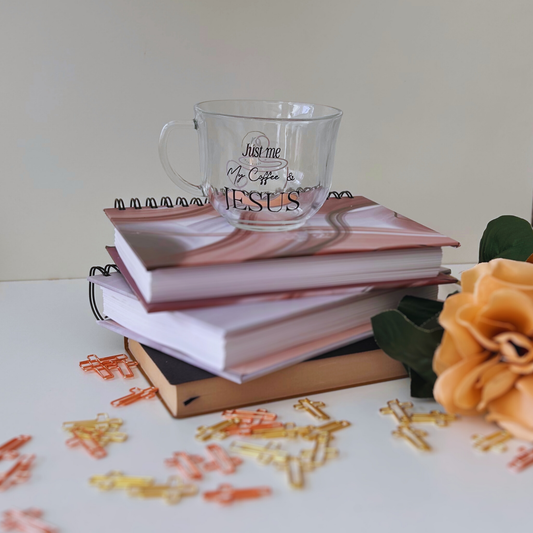 Me, My Coffee, and Jesus – Clear Mug