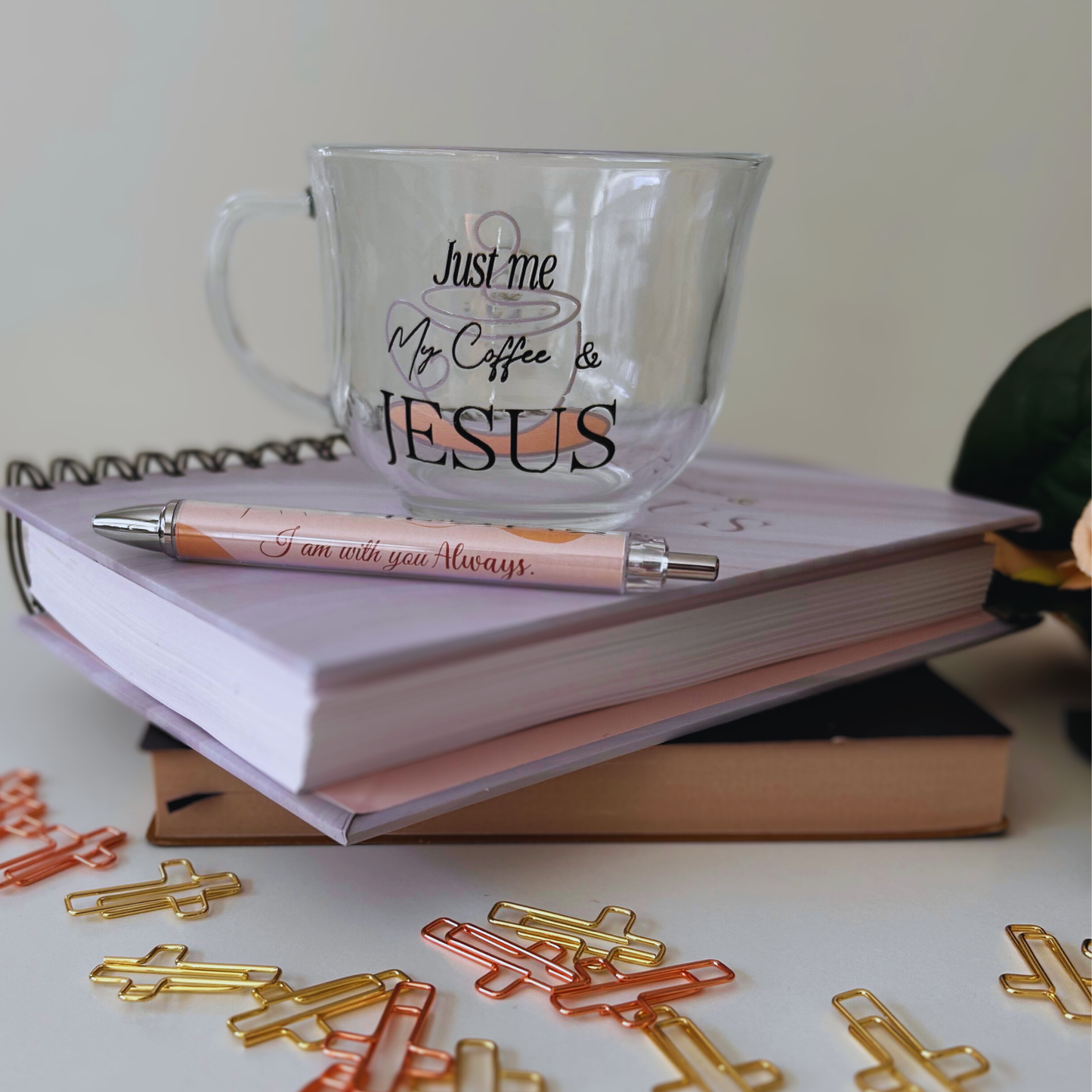 Me, My Coffee, and Jesus – Clear Mug