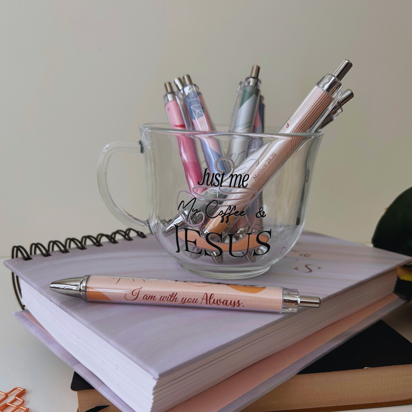 Me, My Coffee, and Jesus – Clear Mug