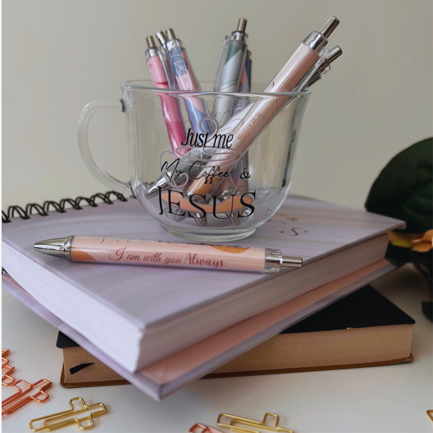 Me, My Coffee, and Jesus – Clear Mug