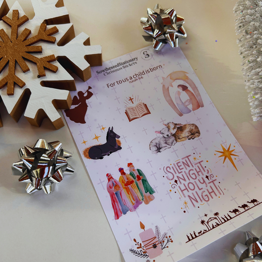 Christian Christmas Stickers – Holiday Sticker Pack - Faith Inspired