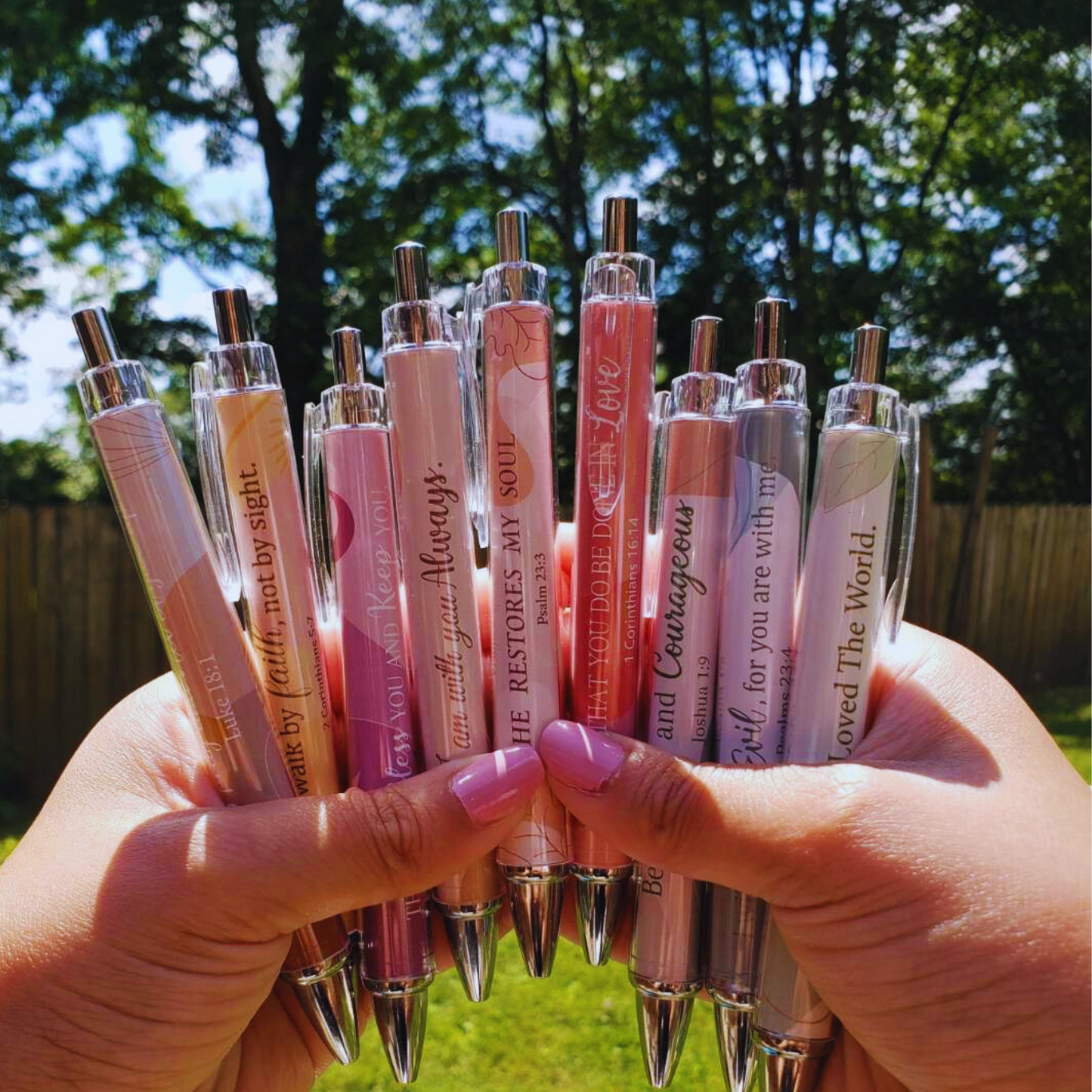 Scripture pens, gift set, Christian ballpoint pen set, pens for Christian women, Bible verse pens, Bible study pens