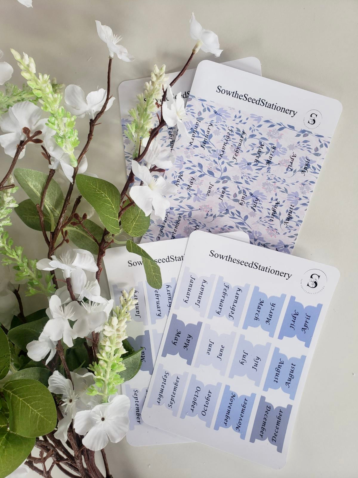 Floral Green Planner Tabs – Elegant & Inspirational Organization for Your Planner