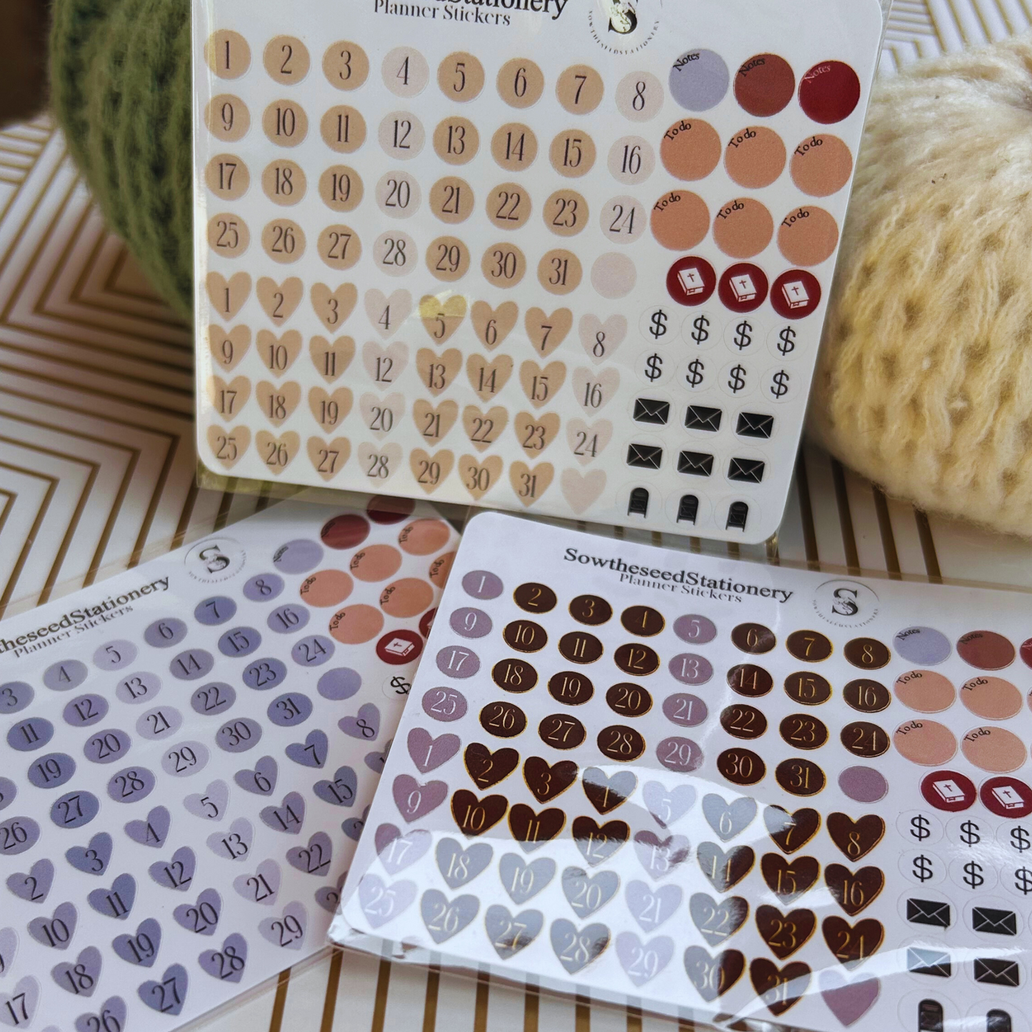 Minimalist Number Planner Stickers – 2 Months of Calendar Date Stickers for Bullet Journals & Planners