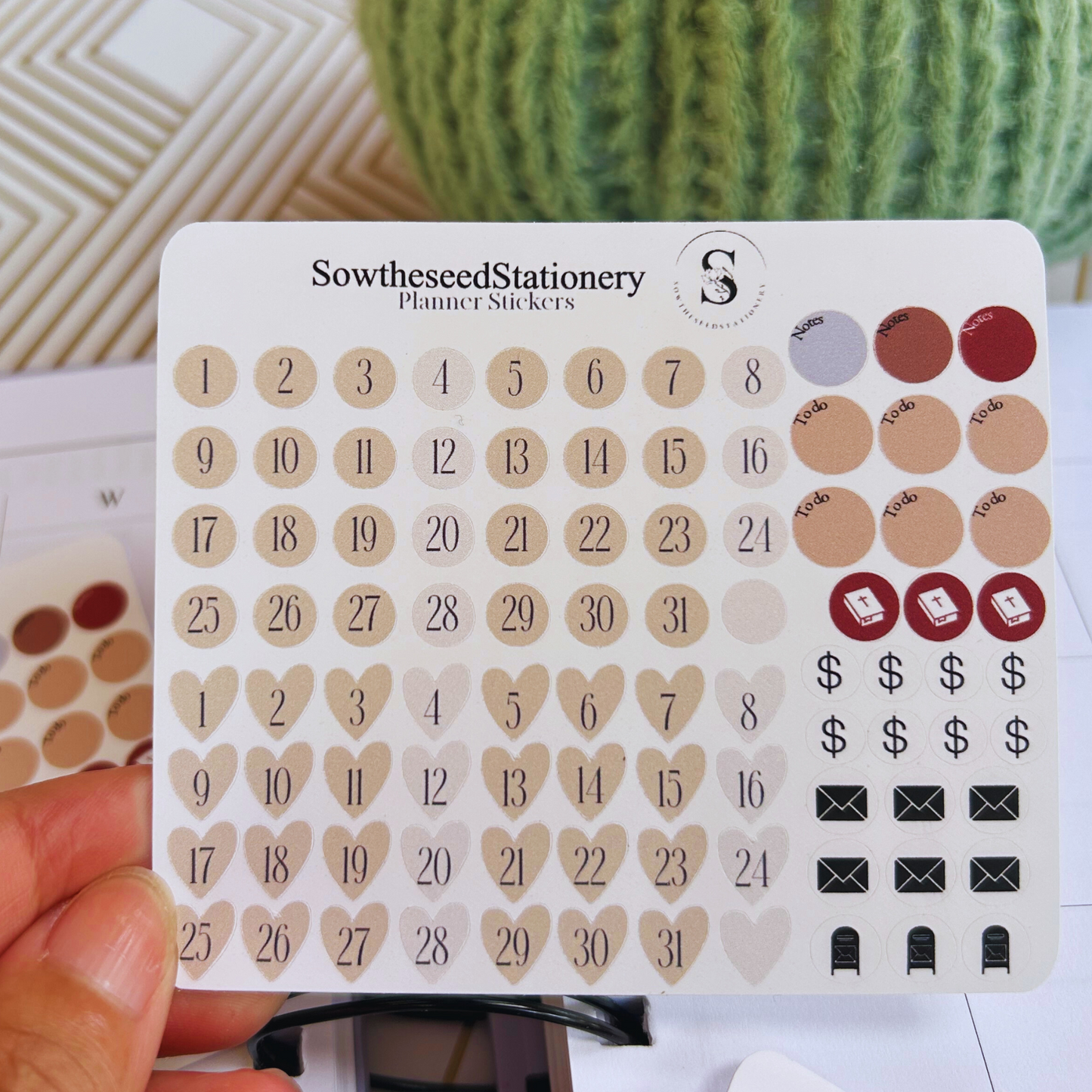Minimalist Number Planner Stickers – 2 Months of Calendar Date Stickers for Bullet Journals & Planners
