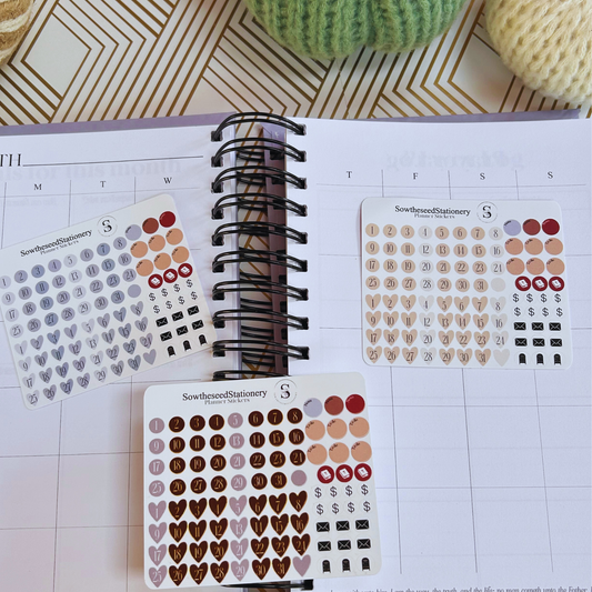 Minimalist Number Planner Stickers – 2 Months of Calendar Date Stickers for Bullet Journals & Planners
