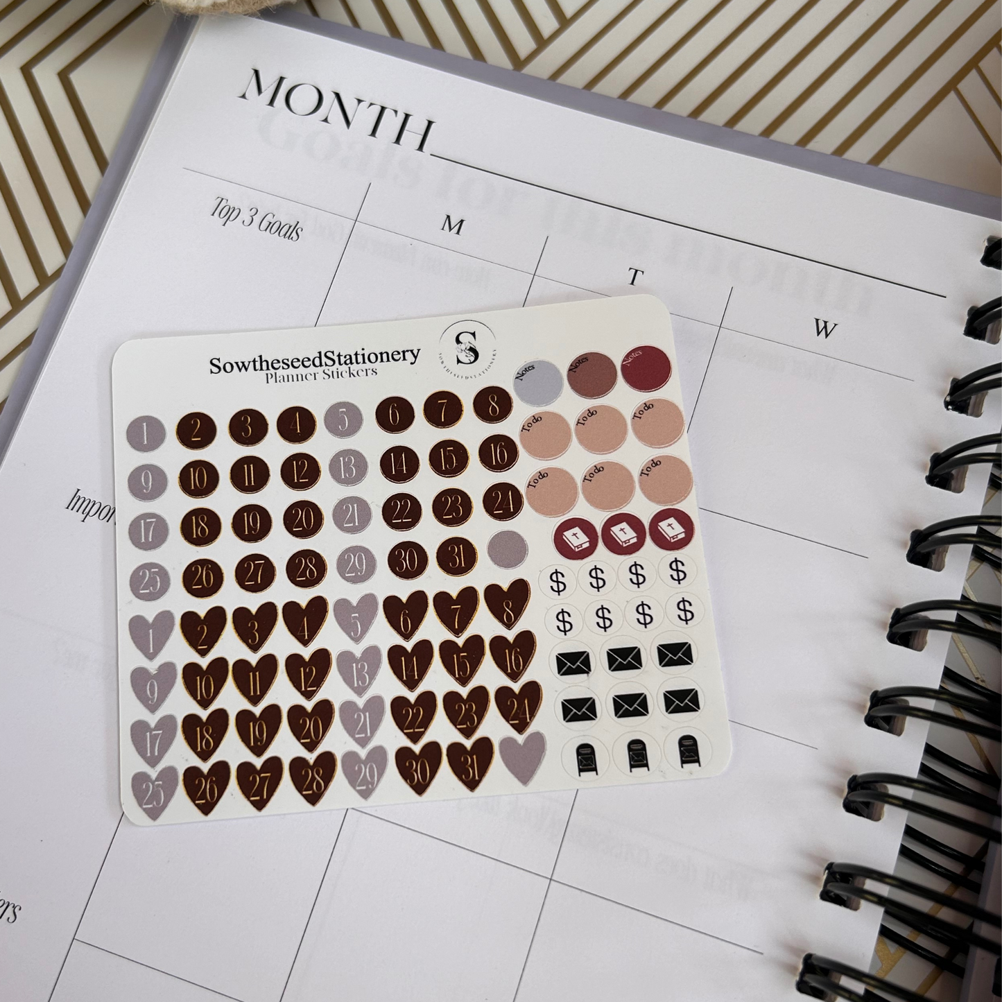Minimalist Number Planner Stickers – 2 Months of Calendar Date Stickers for Bullet Journals & Planners
