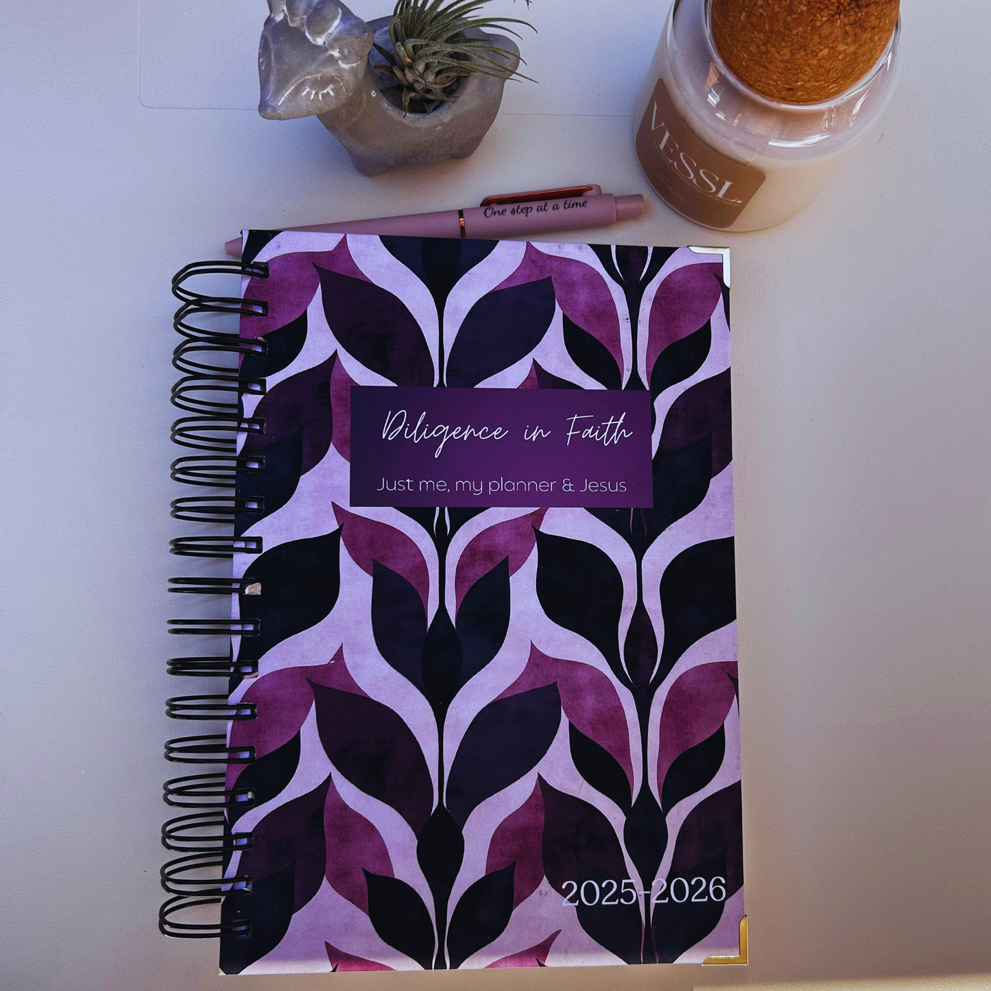 Diligence in Faith Mauve Planner