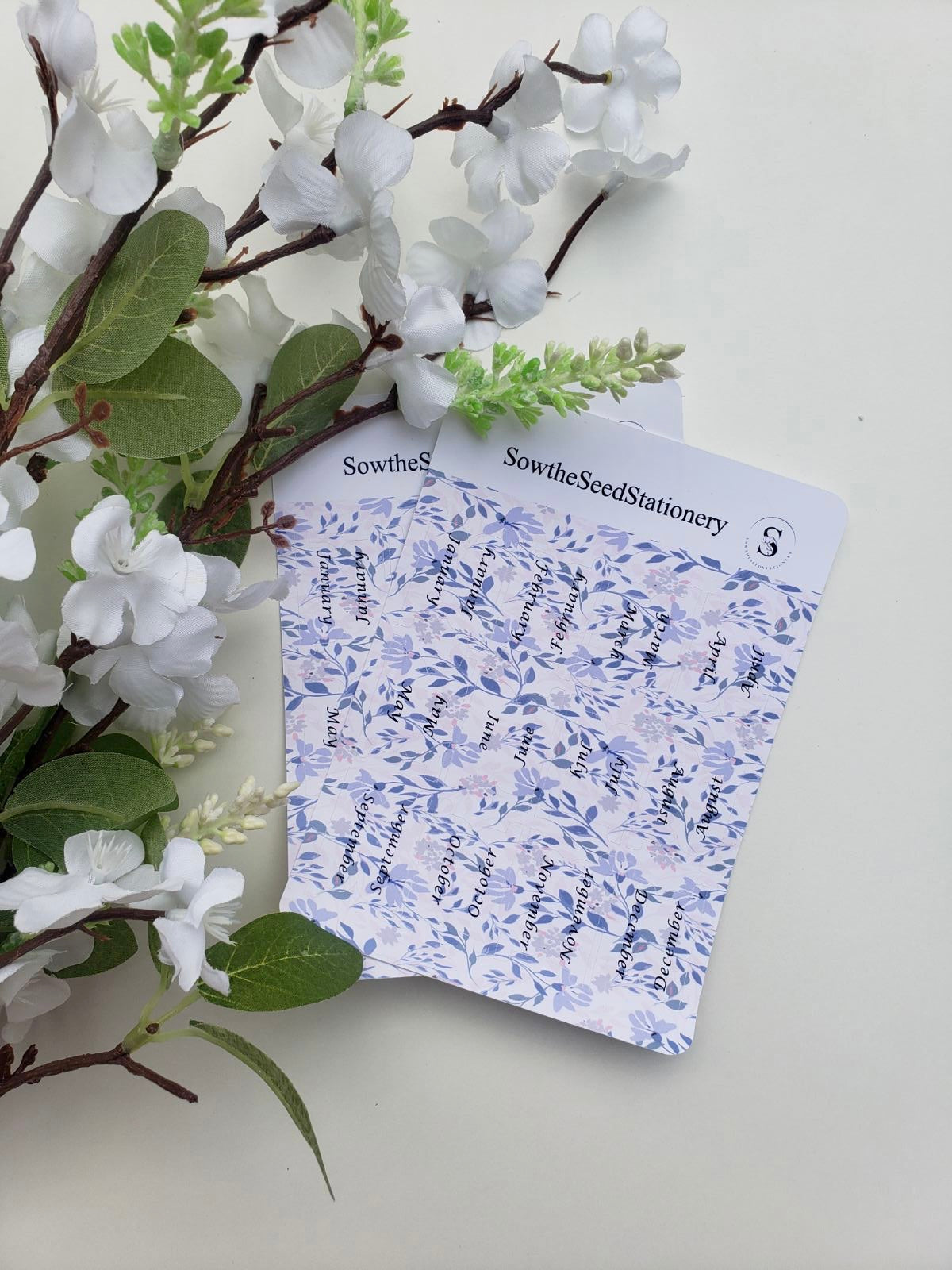 Floral Blue Planner Tabs – Elegant & Inspirational Organization for Your Planner