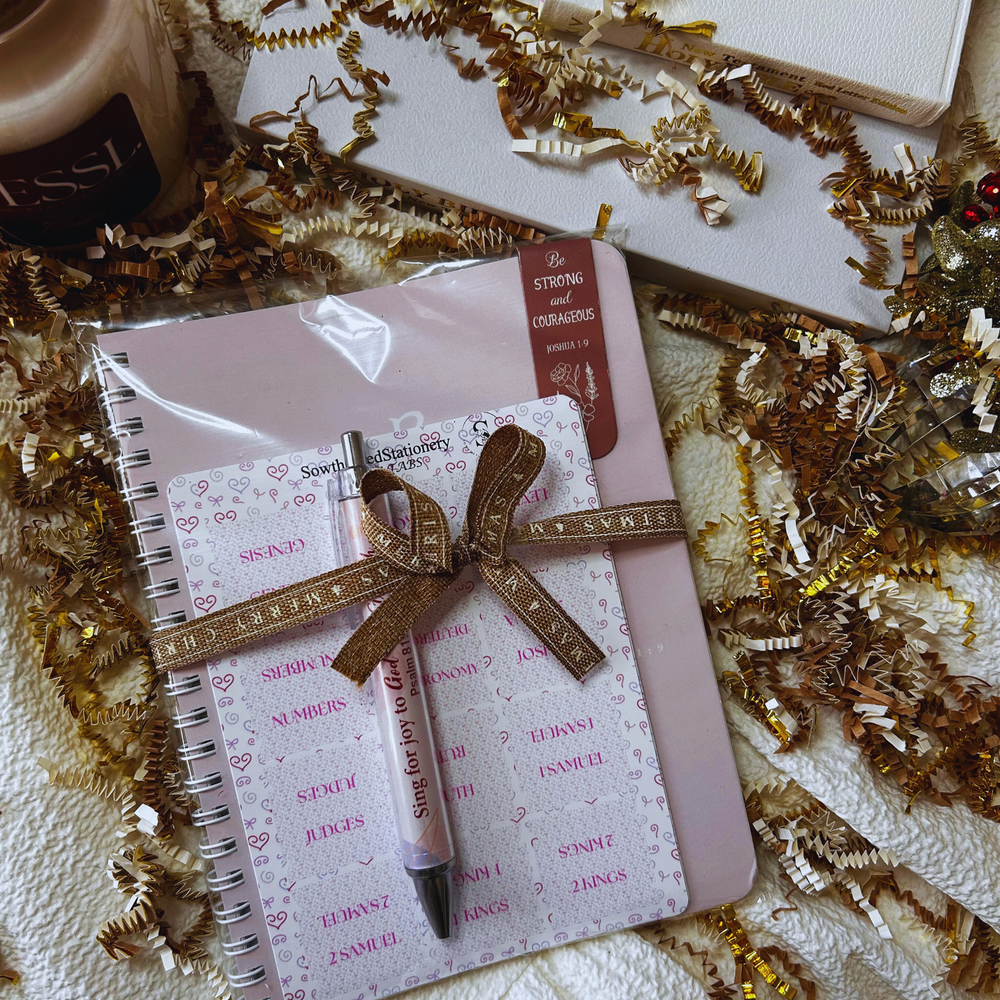 Bible Study Essentials Bundle | Christian Gift Set for Women | Notebook, Bible Tabs, Scripture Pen & Bookmark | Faith Stationery