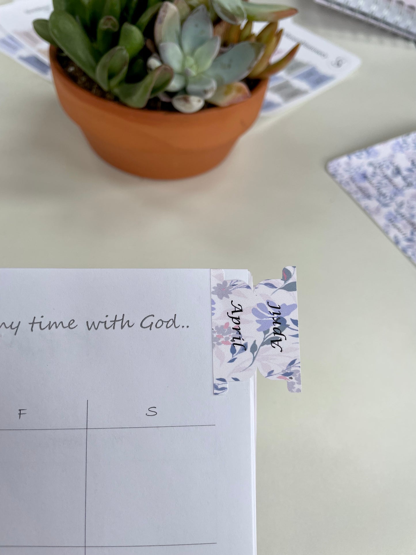 Floral Blue Planner Tabs – Elegant & Inspirational Organization for Your Planner
